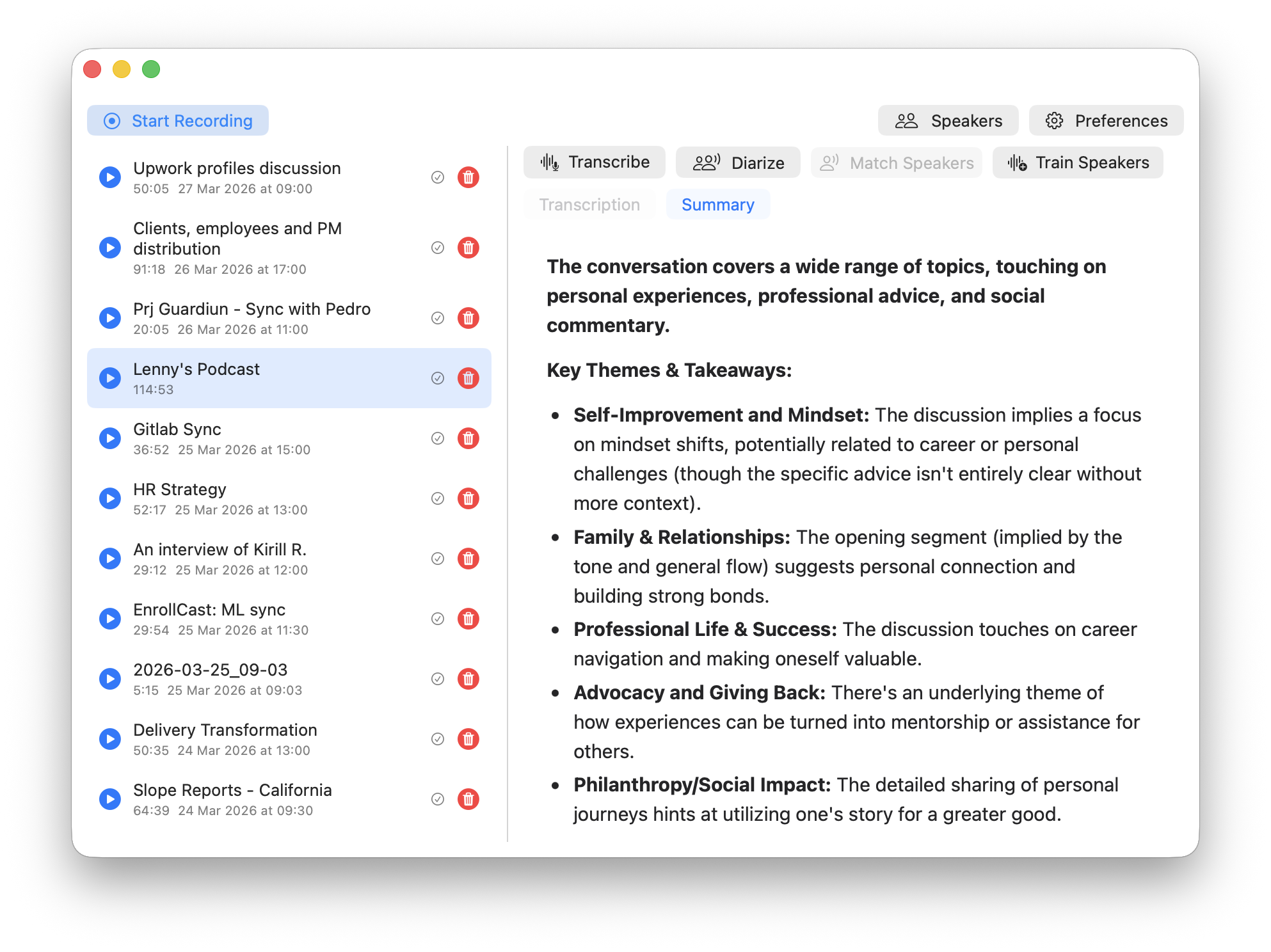 Intelligent summaries generated by your prompt using local or cloud-based LLMs